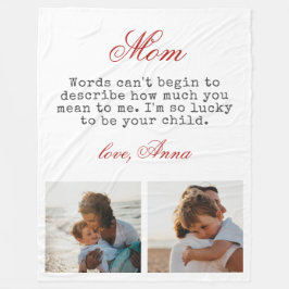 Couverture Polaire Cadeau pour Maman Typographie Script Chaud Message