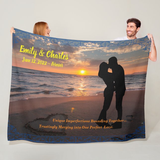 Couverture Polaire Cadeau Romance Couples personnalisable (En situation)