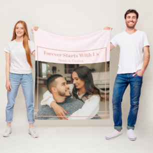 Couverture Polaire Cadeau romantique personnalisé avec photo et texte