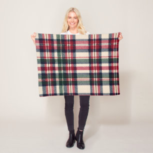Couverture Polaire Cadeau traditionnel de Noël à carreaux Tartan nost