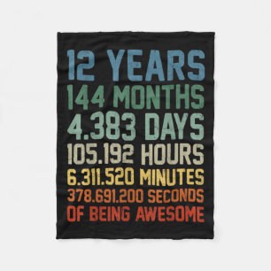 Couverture Polaire Cadeau vintage 12e anniversaire 12 ans