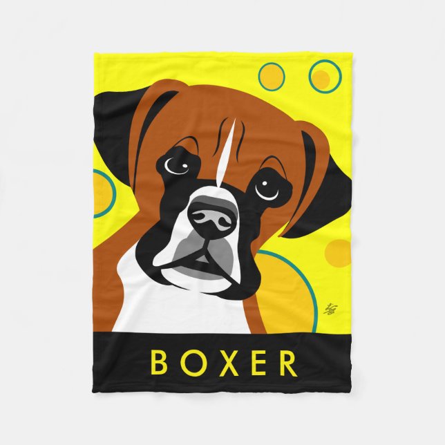 Couverture Polaire Cadeaux d'amoureux des chiens de boxeur (Devant)