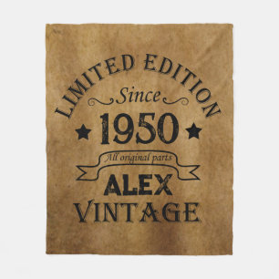 Couverture Polaire Cadeaux de 75e anniversaire vintages personnalisés