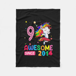 Couverture Polaire Cadeaux de 9 ans Filles Ados Funny Unicorn 9th Bir