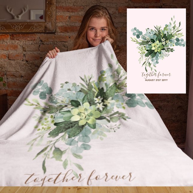 Couverture Polaire Cadeaux de fête de mariée sur mesure cadeau de ver (Créateur téléchargé)