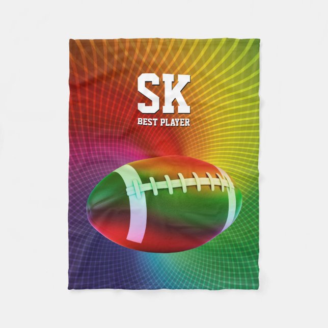 Couverture Polaire Cadeaux de supporter de la boule de rugby | (Devant)