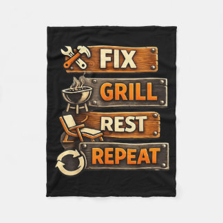 Couverture Polaire Cadeaux Drôles pour Hommes Papa Répare Grill Repos