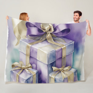 Couverture Polaire Cadeaux Enveloppés Turquoise Violet