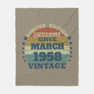 Couverture Polaire Cadeaux personnalisés vintages 65e anniversaire