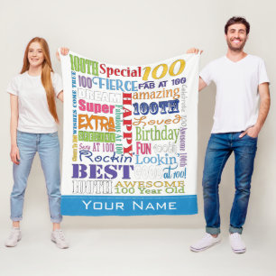 Couverture Polaire Cadeaux uniques et de Special 100th de fête