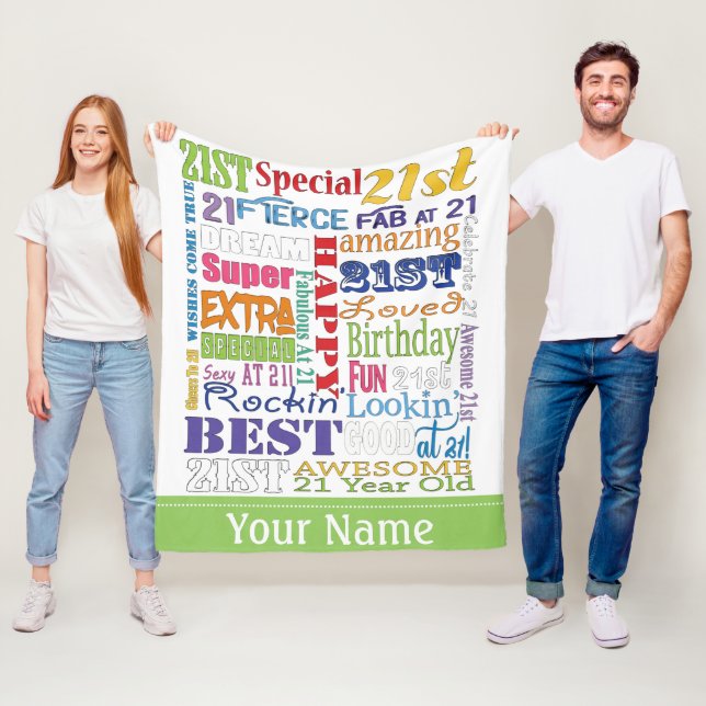 Couverture Polaire Cadeaux Uniques Et Spéciaux De Fête Du 21E Anniver (En situation)