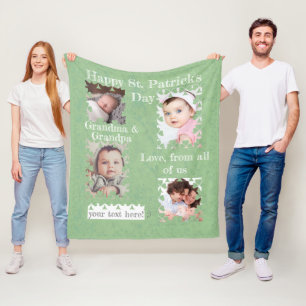 Couverture Polaire Cadre photo shamrock délicieux Blanche polaire