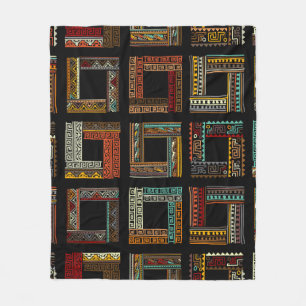 Couverture Polaire Cadres ethniques Abstraits, motif transparent