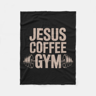 Couverture Polaire Café Jésus Gym Drôle Chrétien Entraînement Haltère