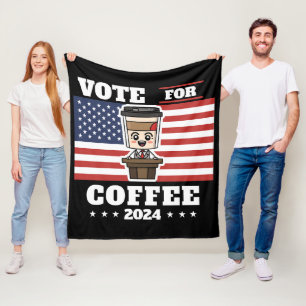 Couverture Polaire Café pour président, votez pour le café