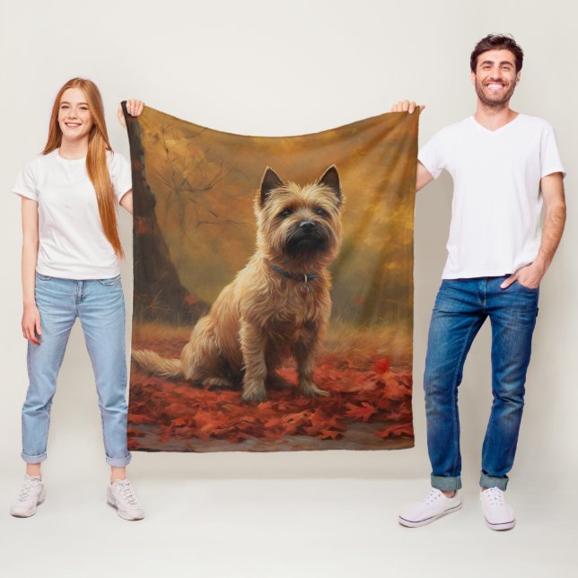 Couverture Polaire Cairn Terrier en automne Leaves automne Inspire (En situation)