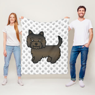 Couverture Polaire Cairn Terrier Tacheture Foncé Chien de Dessin Anim