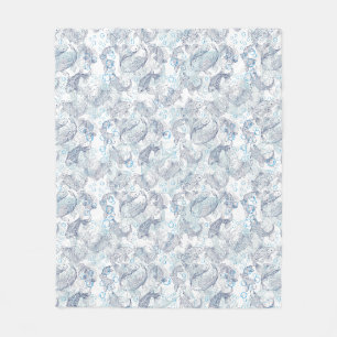 Couverture Polaire Calage Motif de poissons 02.Bleu foncé.b Non BG