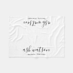 Couverture Polaire Calligraphie manuscrite simple et moderne blanc cl