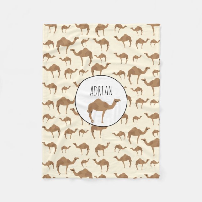 Couverture Polaire Camel Animal Motif Nom personnalisé (Devant)
