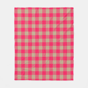 Couverture Polaire Camel Diva Pink Buffalo Check En vichy Motif