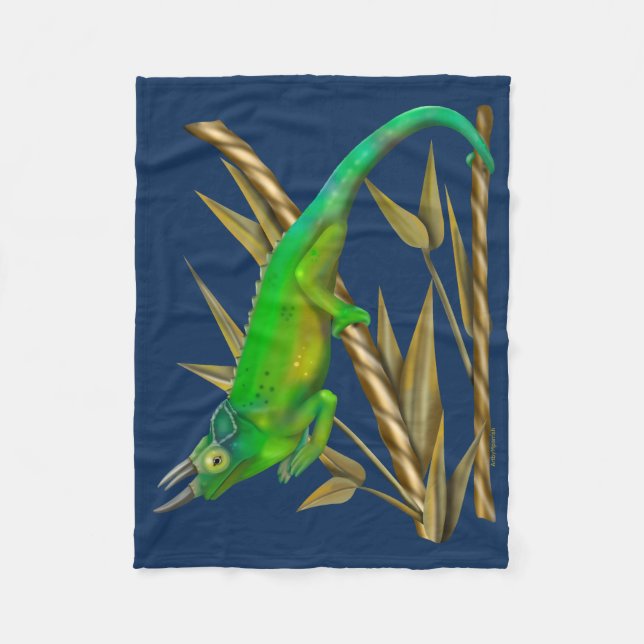 Couverture Polaire Caméléon de Jackson traînant dans le bambou (Devant)
