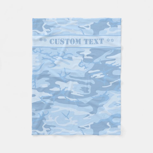 Couverture Polaire Caméra bleu avec texte personnalisé (Devant)