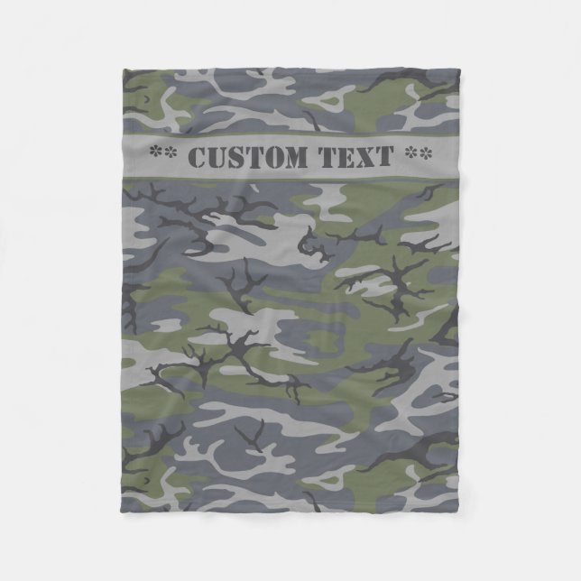 Couverture Polaire Caméra gris patiné avec texte personnalisé (Devant)