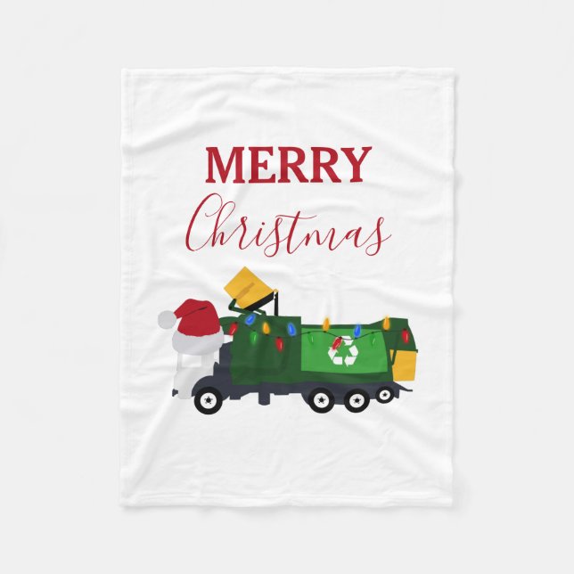Couverture Polaire Camion de recyclage de Noël (Devant)