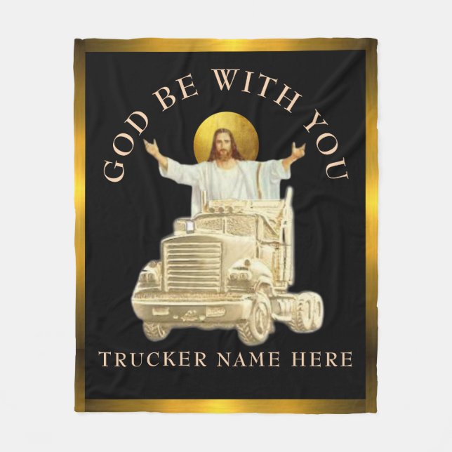 Couverture Polaire Camion "DIEU SOIS AVEC VOUS" Cadeau personnalisé (Devant)