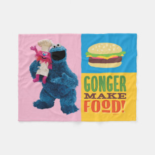 Couverture Polaire Camion fourré de Cookie Monster Gonger Make Food
