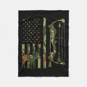 Couverture Polaire Camo Drapeau Cerf Chasse Patriotique Chasseur Père
