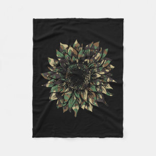 Couverture Polaire Camo Tournesol Cacher Chasse Hippie Aventure Natur