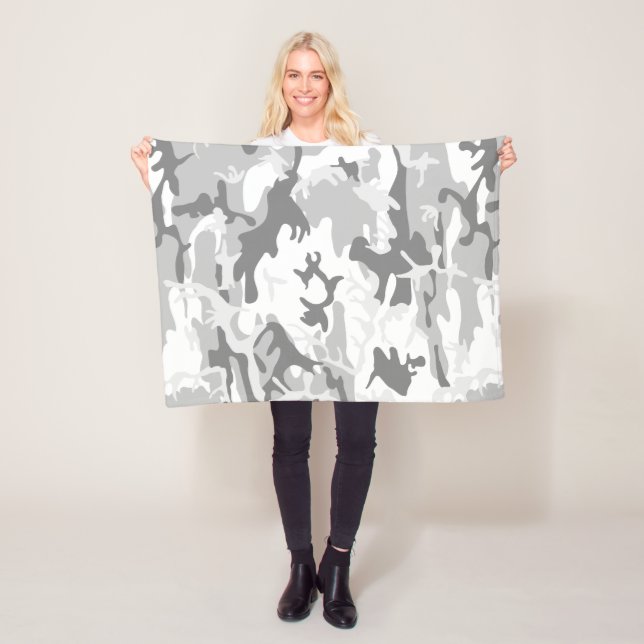 Couverture Polaire Camouflage neige hivernale gris, Militaire, Armée (En situation)