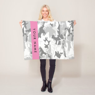 Couverture Polaire Camouflage neige hivernale grise Personnalisez vot
