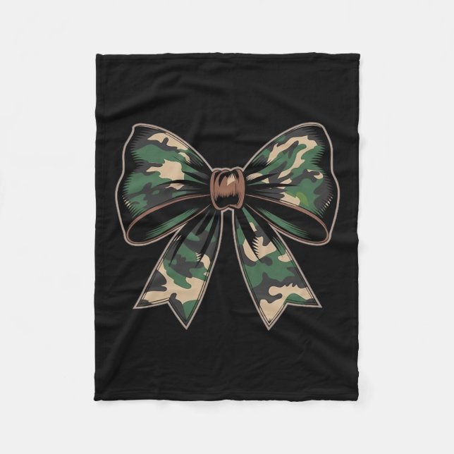 Couverture Polaire Camouflage Vieux Camo Bow Camo Coquette Chasse aux (Devant)