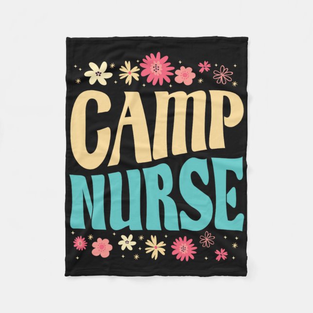 Couverture Polaire Camp Nurse Floral Outfit Summer Camping Registered (Devant)