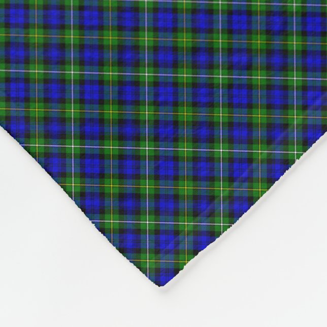Couverture Polaire Campbell tartan bleu vert plaid (Coin)
