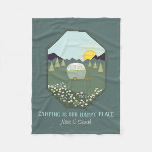 Couverture Polaire Camping Couples en plein air Camping TrailerPerson