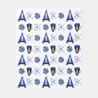 Couverture Polaire Camping de cheer bleu et noir Pom-Pom de cheerlead