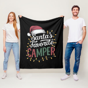 Couverture Polaire Camping Noël Père Noël Favori Camper Cadeau