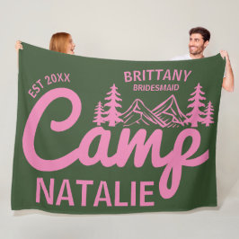 Couverture Polaire Camping personnalisé Bachelorette Party Bridesmait
