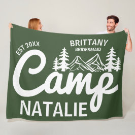 Couverture Polaire Camping personnalisé Bachelorette Party Bridesmait