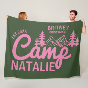 Couverture Polaire Camping personnalisé Bachelorette Party Bridesmait