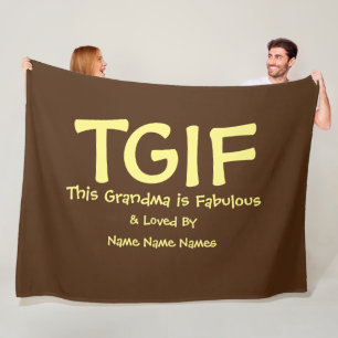 Couverture Polaire Can Edit Text, TGIF Ce grand-mère est fabuleux   