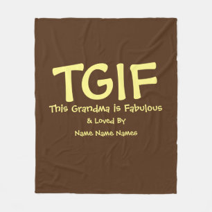 Couverture Polaire Can Edit Text,  TGIF This Grandma is Fabulous     