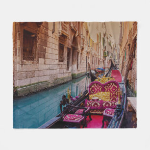 Couverture Polaire Canal avec gondole traditionnelle à Venise, Italie