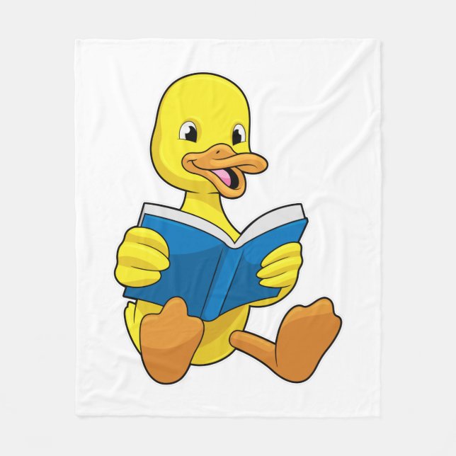 Couverture Polaire Canard à la lecture avec livre (Devant)