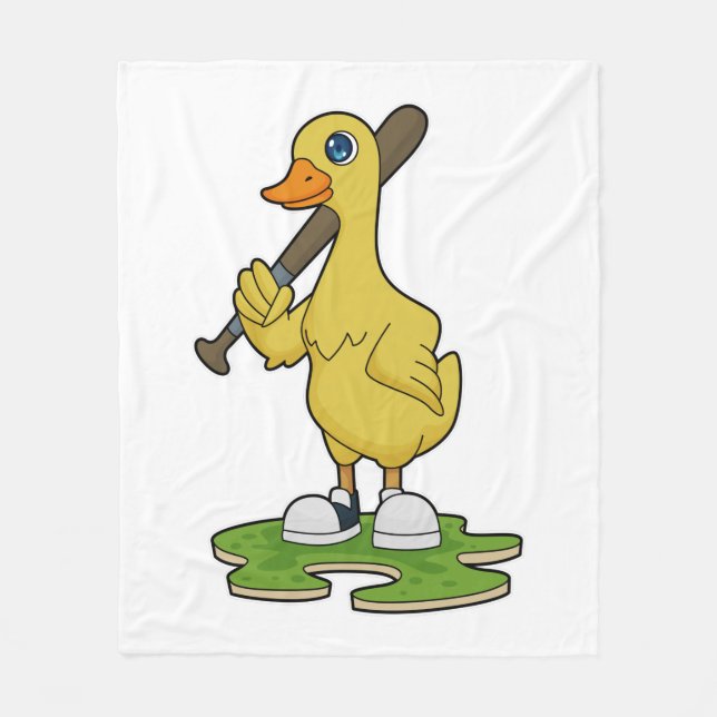 Couverture Polaire Canard au baseball avec batte de baseball (Devant)