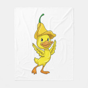 Couverture Polaire Canard avec Casquette Bell jaune